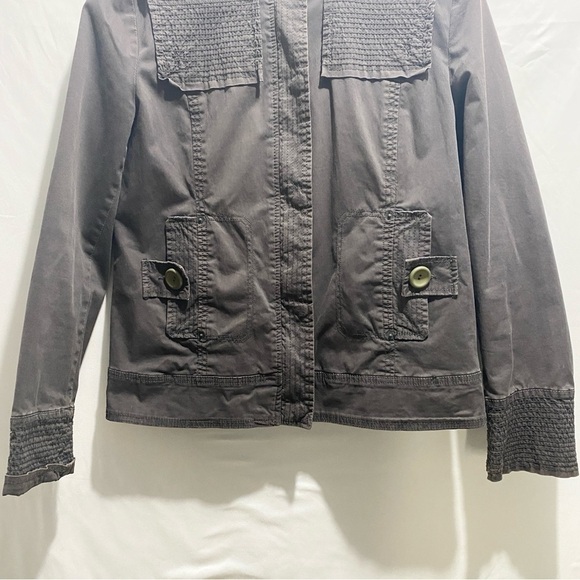 Kismet beige/grey zip snap hooded jacket women’s size M - Picture 4 of 16